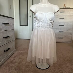 Band of Gypsies White coquette dress tulle corset style dress